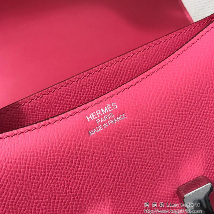 HERMES愛馬仕 H空姐包 進口原廠EP皮 頂級蜜蠟製作 街拍必備單品 唇膏粉金銀 單肩斜挎包  Ama1554